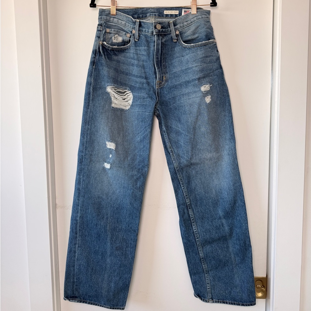 Womans Blue Distressed high waisted Jeans